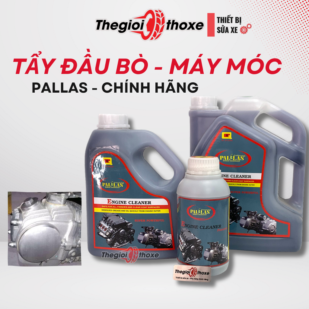Hóa chất tẩy rửa đầu bò xe máy Pallas Hàn Quốc, thuốc tẩy trắng đầu bò cực tốt, không thâm nhôm, ốc | Thế Giới Thợ Xe