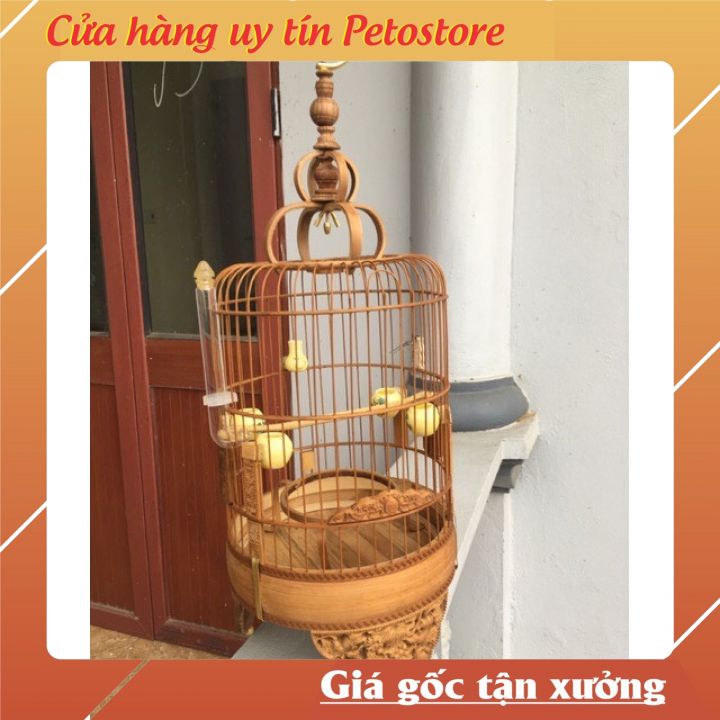 Lồng chim khuyên Petostore lồng khuyên đẹp đục cao cấp kèm phụ kiện LC80