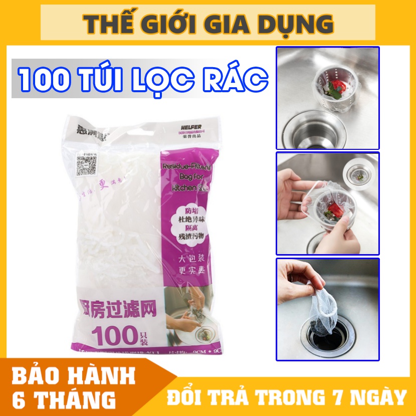 Combo 100/200/300 Túi Lọc Rác, Thức Ăn Thừa Thông Minh Dành Cho Bồn Rửa Chén