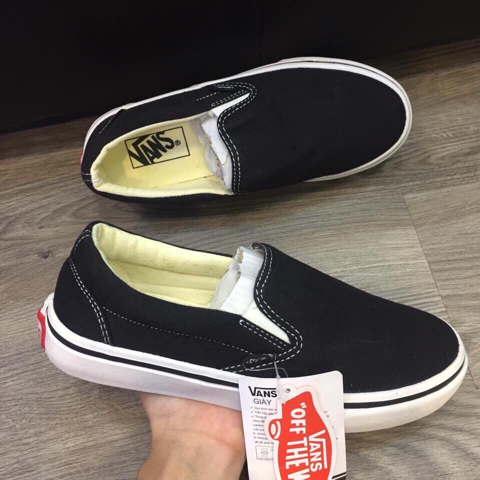 [SALE SỐC-TẶNG HỘP] Giày thể thao van lười slip on ĐEN TRẮNG size 36->43 NAM NỮ