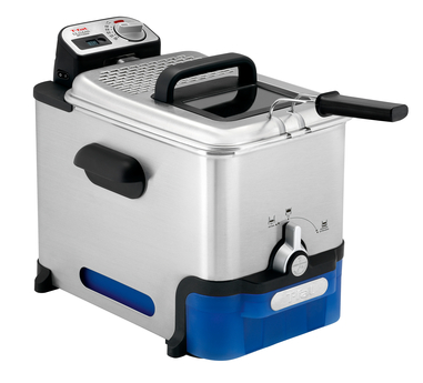 Nồi chiên ngập dầu tefal fr8040, công suất 2300w, dung tích 3,5l. thép không gỉ, màu bạc + xanh