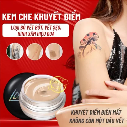 Kem Che Khuyết Điểm, Loại Bỏ Hình Xăm Hiệu Quả LOVE IN Dưỡng Ẩm Cho Da, Chống Nước, Chống Trôi Và Đủ Tông Màu Cho Da
