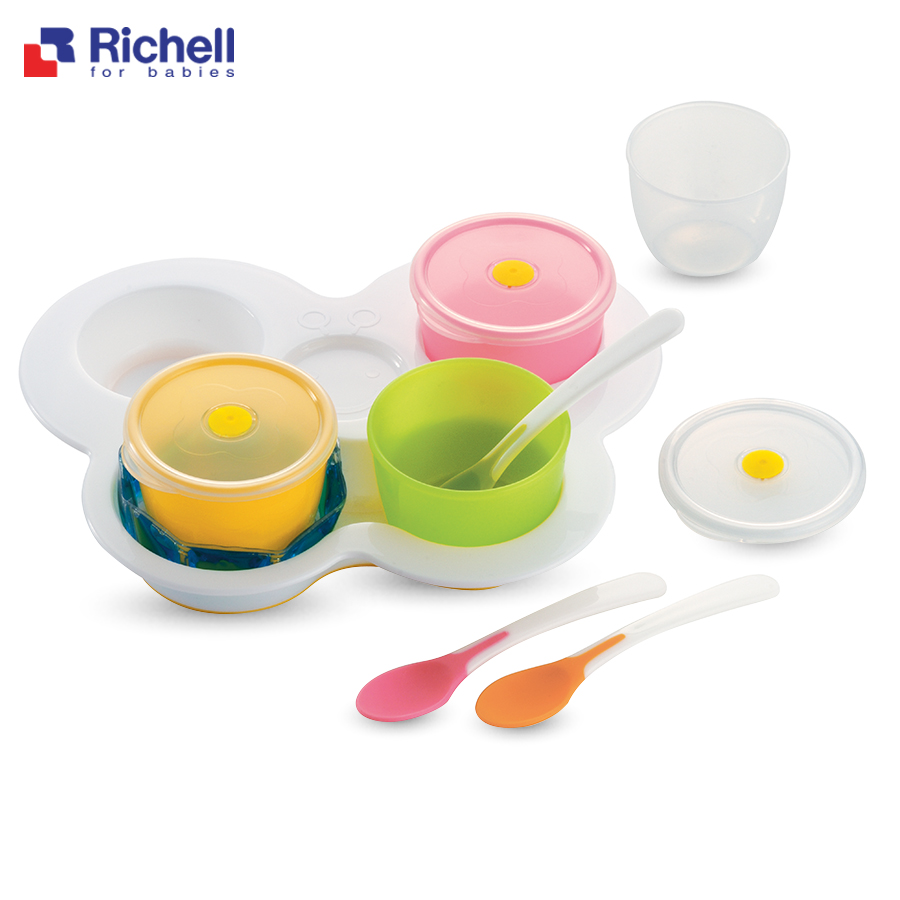 [THANH LÝ]Bộ Ăn Dặm Khởi Đầu Richell Cho Bé-Hàng Chính Hãng