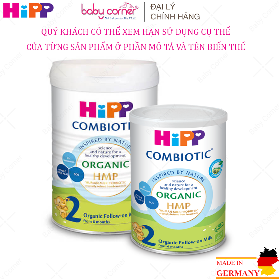 Sữa bột công thức hipp organic combiotic số 2 lon 350g/ 800g