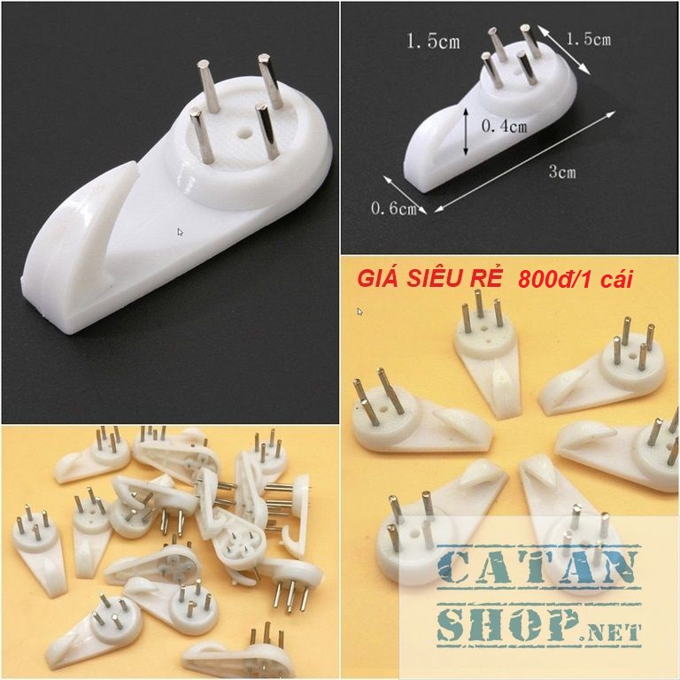 [Rẻ vô địch] Combo 10 Đinh 4 chân treo khung tranh ảnh, móc chìa khóa,móc treo đồ đóng tường không cần khoan tường GD382-DinhTT-4chan-10