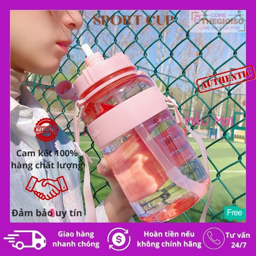 [HCM]Bình Nước Sports Cup ,bình nước học sinh Phong Cách Thể Thao Có Ống Hút và Dây Đeo Tiện Lợi Dễ Thương,bình nước kute-eTheGioiSo