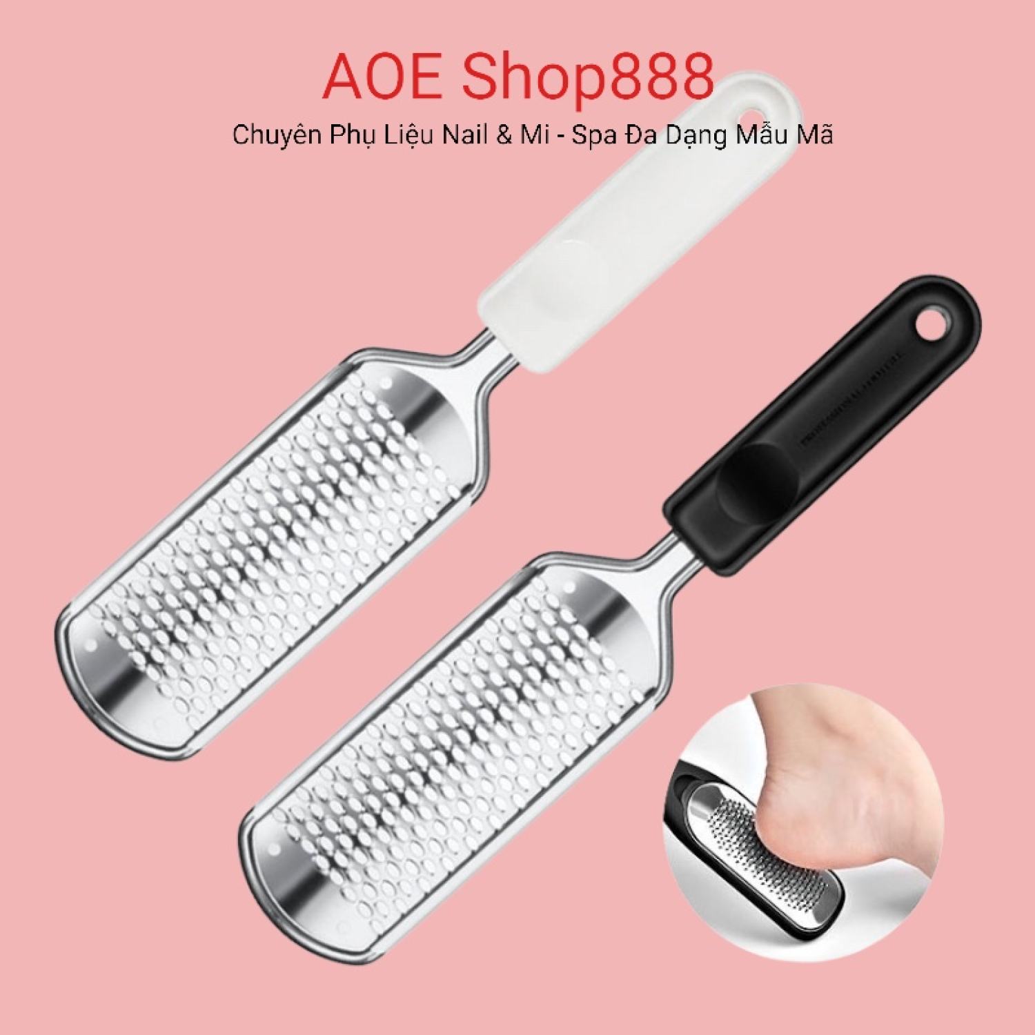 Chà gót chân inox - cây chà gót nail cầm tay, chuyên dụng trong ngành nail  ( AOE Shop888 )