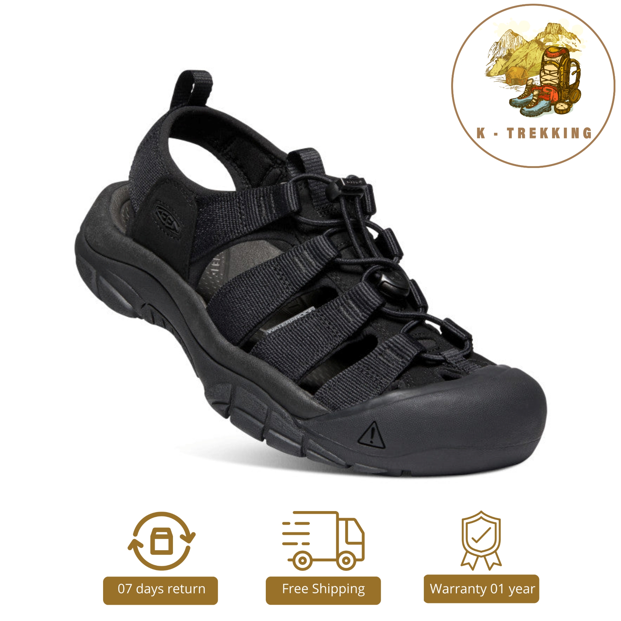 Giày trekking rọ sandal creek Keen Newport H2 Retro Original Triple Black