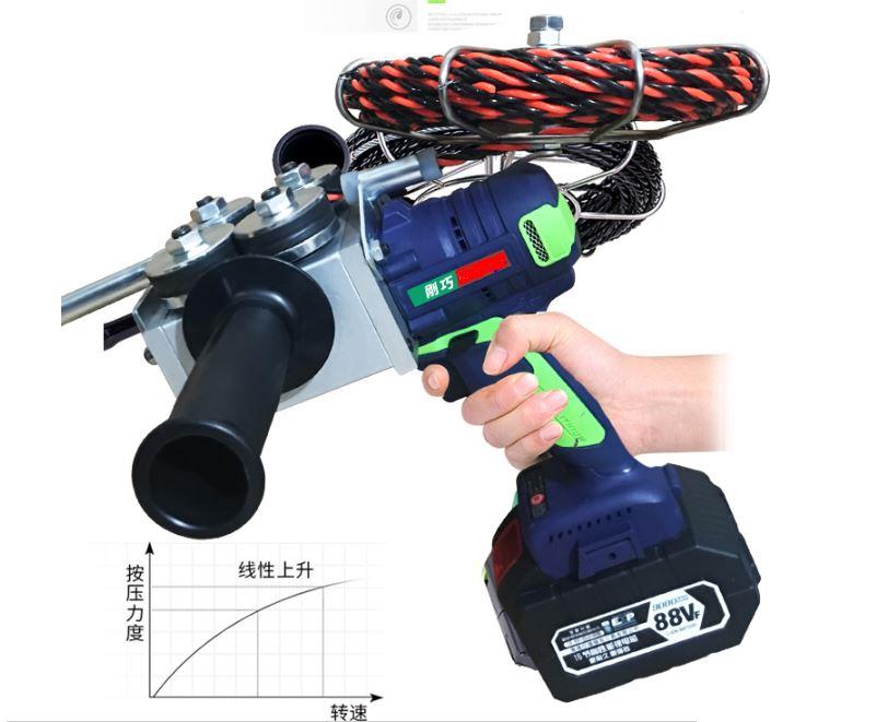 [Trả góp 0%]Máy luồn ống điện 30m  loại 1 + 2 pin 15 cell - Máy luồn dây ống điện nhanh - Động cơ không than