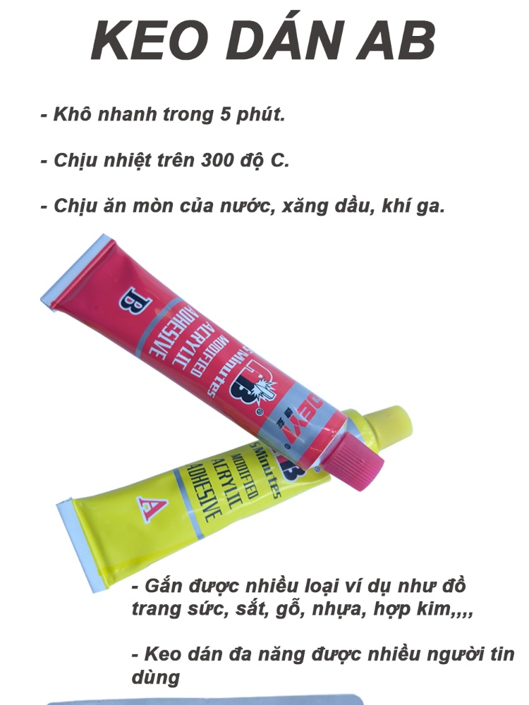 keo 2 thành phần ab-keo dán ab 2 thành phần chịu nhiệt cao thời gian đông cứng siêu nhanh