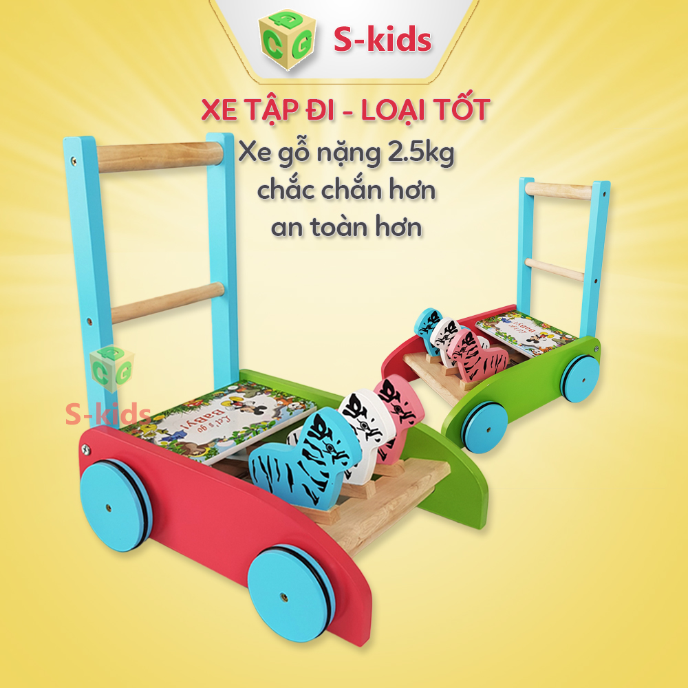 Xe Tập Đi Cho Bé Bằng Gỗ S-kids Xe Đẩy Hỗ Trợ Con Những Bước Đi Đầu Đời.