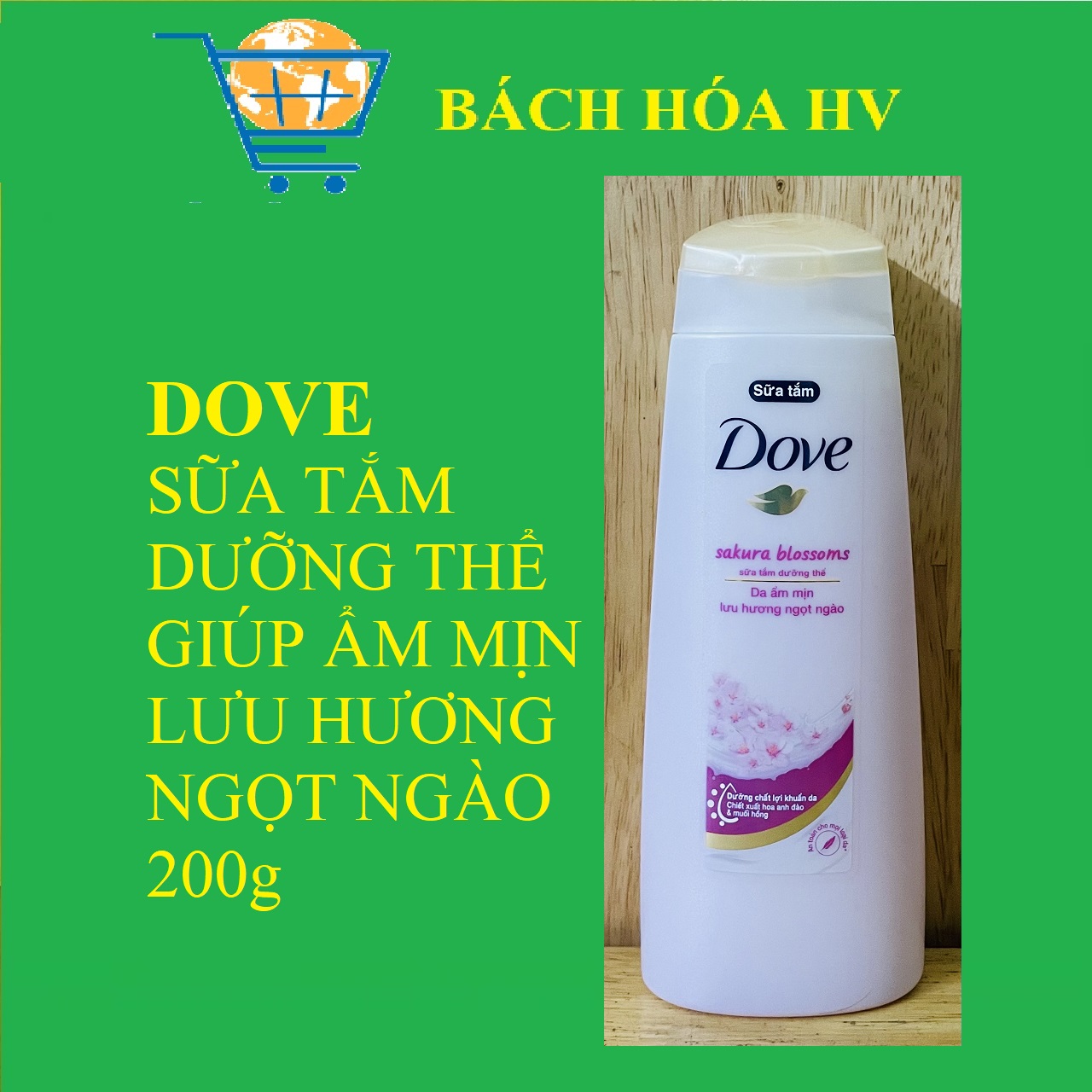 Dove sữa tắm dưỡng thể 200g - bach hoa hv