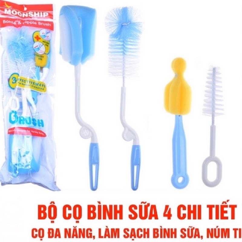 Bộ cọ rửa rửa bình sữa 4 chi tiết