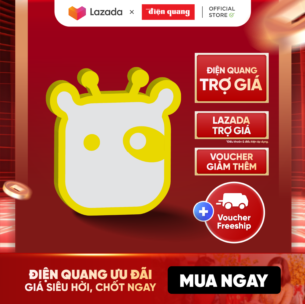 Đèn ngủ cảm biến LED Điện Quang ĐQ LNL03 WW (Cảm biến quang, hình con bò, ánh sáng vàng)