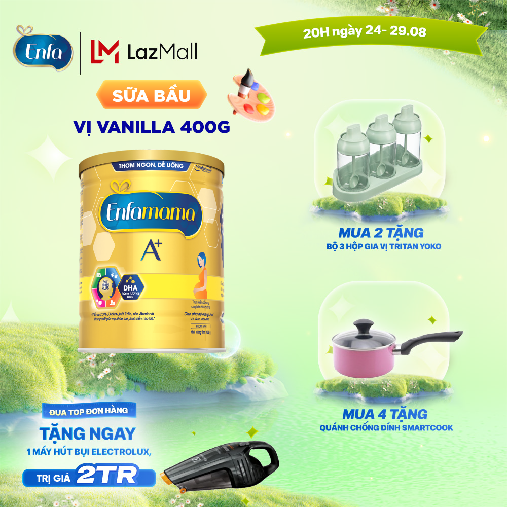(CHỈ 20H 24.8-29.8 MUA 2 TẶNG 1 QUÀ - SLCH) Sữa bầu Enfamama A+ hương Vani 400g