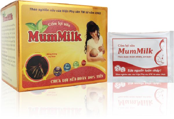 Cốm lợi sữa mummilk đông trùng hạ thảo - sữa mẹ đặc thơm dinh dưỡng - chính hãng 1 hộp 20 gói date 2025