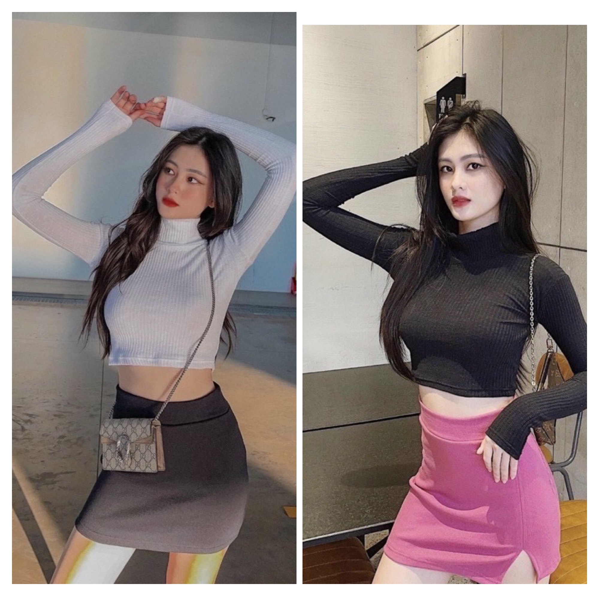 Áo dài tay cổ lọ basic siêu hot