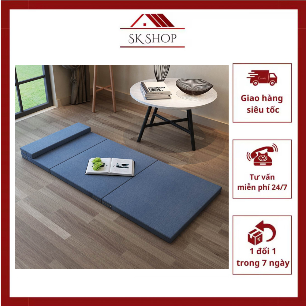 Đệm gấp văn phòng, nệm đơn gấp gọn trải sàn ngủ trưa văn phòng, nệm đơn 1 người, nệm văn phòng