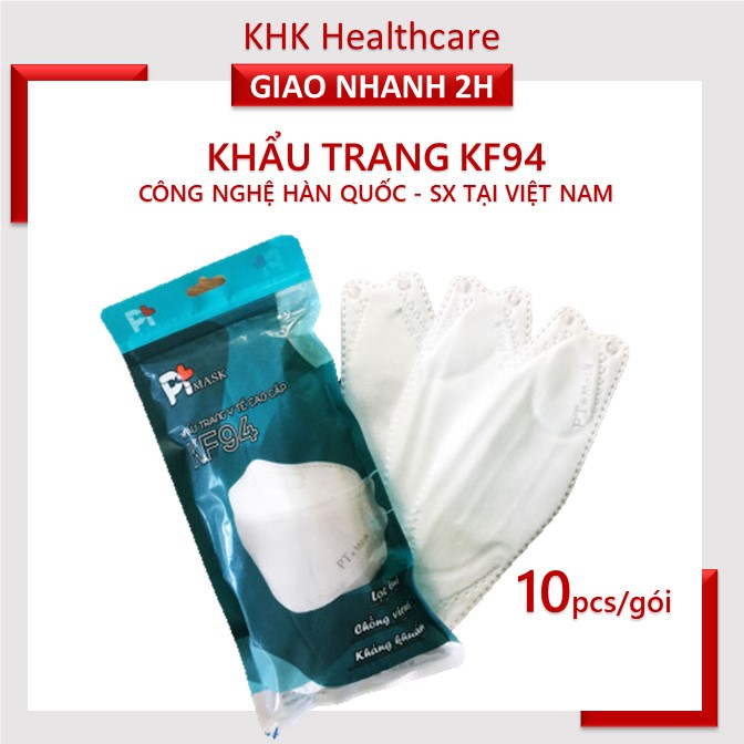 Khẩu trang Y tế 4D PT mask màu trắng ngăn ngừa bụi bẩn, vi khuẩn hàng chính hãng (bịch 10 cái)
