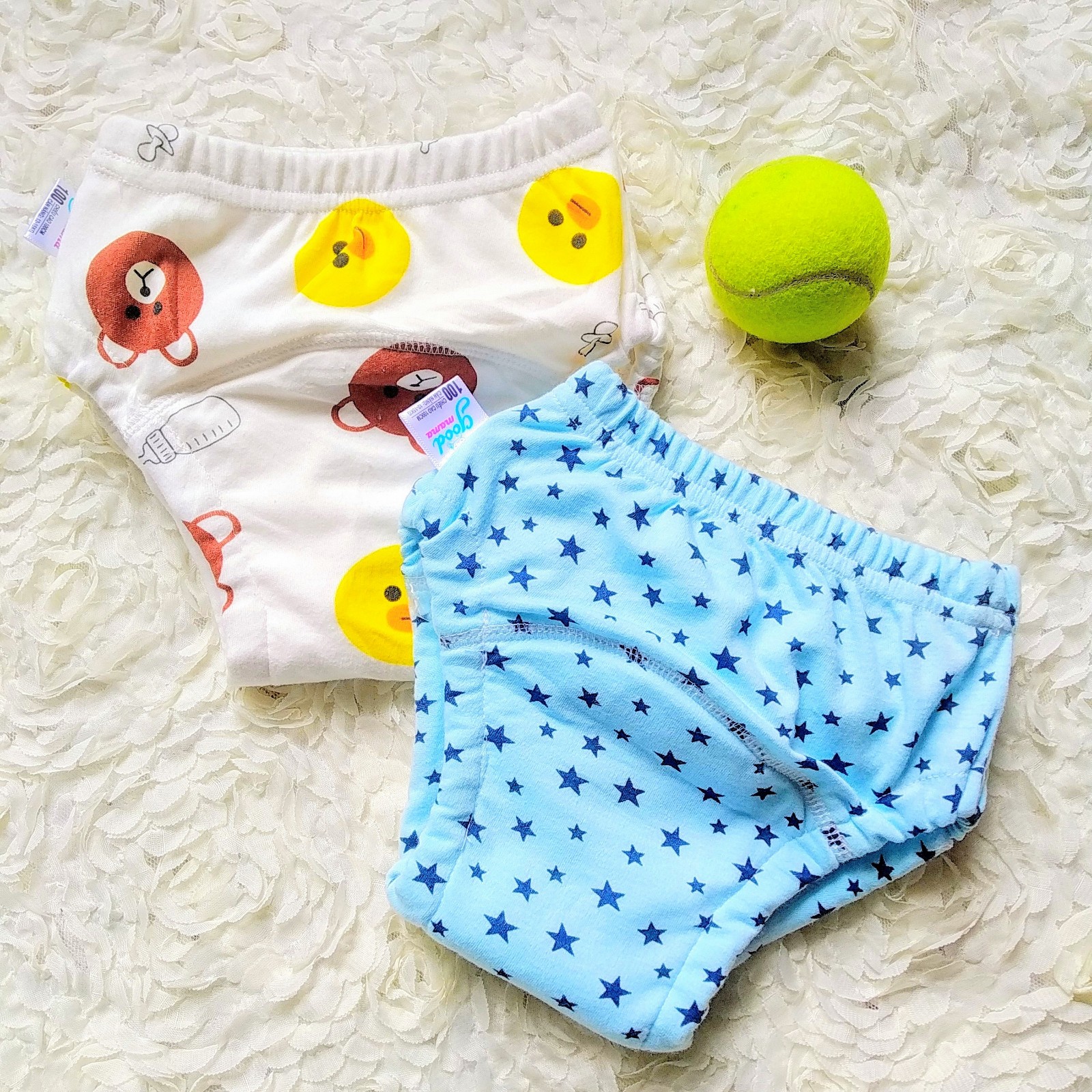 [HCM]Set 2 Quần bỏ bỉm vải cotton 6 lớp siêu thấm hiệu Goodmama cho BéTraii từ 5 -17kg.Giao màu ngẫu nhiên.