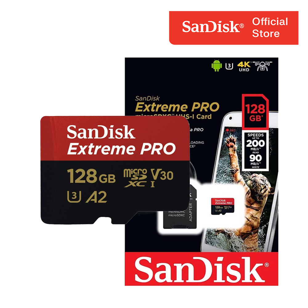 Thẻ Nhớ MicroSDXC SanDisk Extreme Pro V30 A2 128GB 200MB/s SDSQXCD128GGN6MA