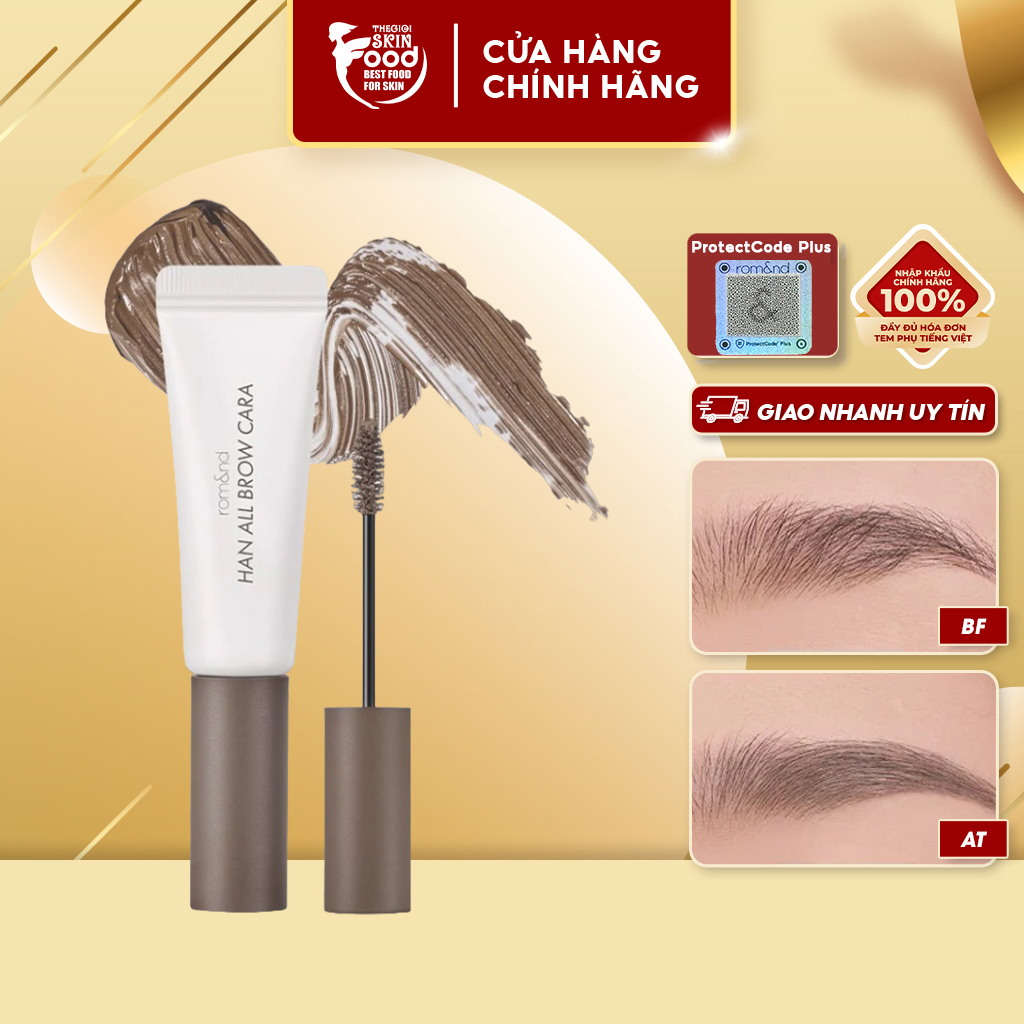 Mascara chân mày siêu tự nhiên, bền màu, lâu trôi romand han all brow cara 9g