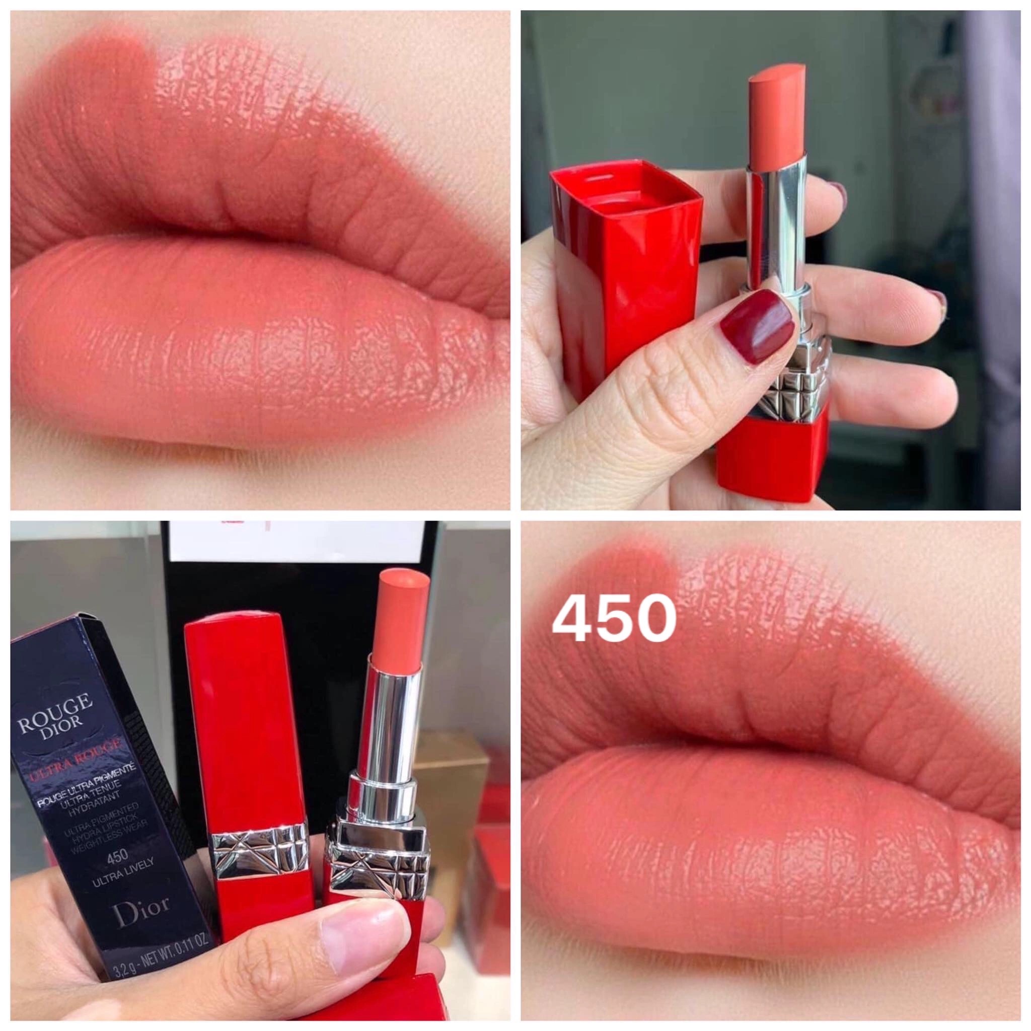 Son Dior số 450 màu hồng cam Ultra Rouge Ultral Lively