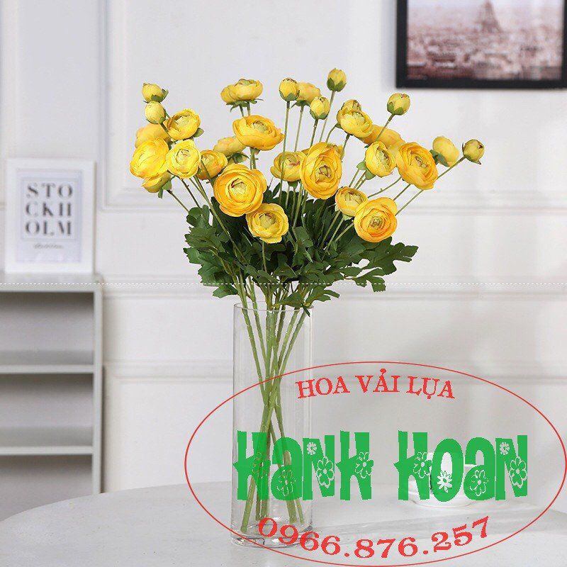 Cành hoa trà mao lương 4 bông - Hoa giả trang trí