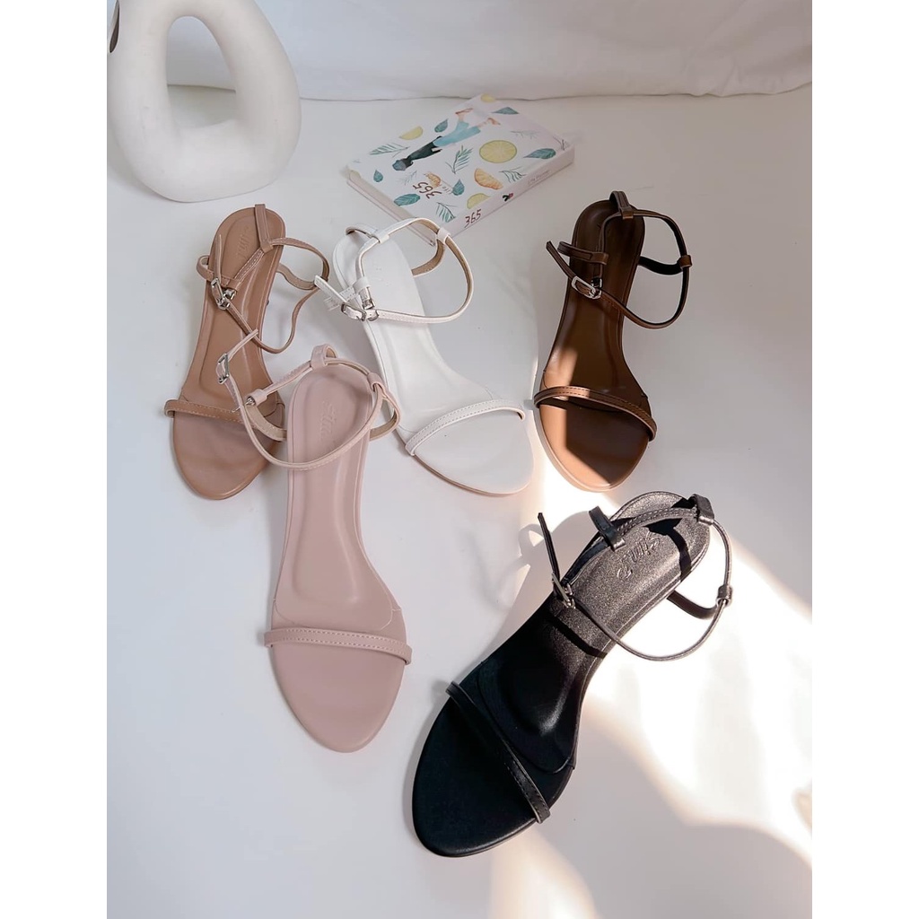 Giày sandanl nữ SimP cao gót 6cm quai ngang - Luca