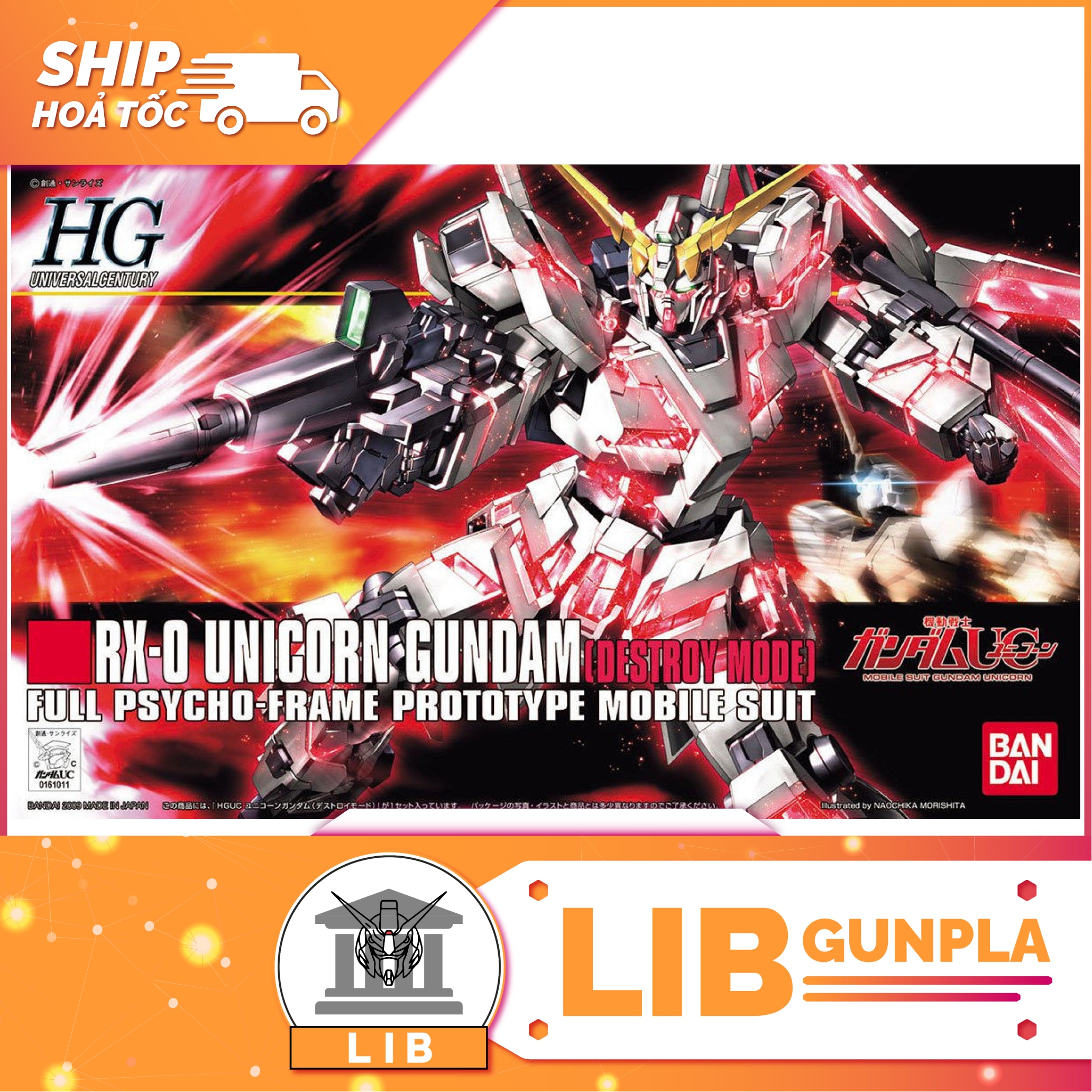Mô hình lắp ráp Gundam HG UC Unicorn Gundam - Destroy Mode