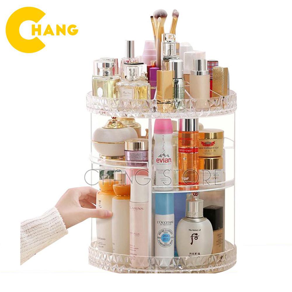 Kệ Mỹ Phẩm Và Đồ Trang Điểm Nhựa Mica Xoay 360 Độ