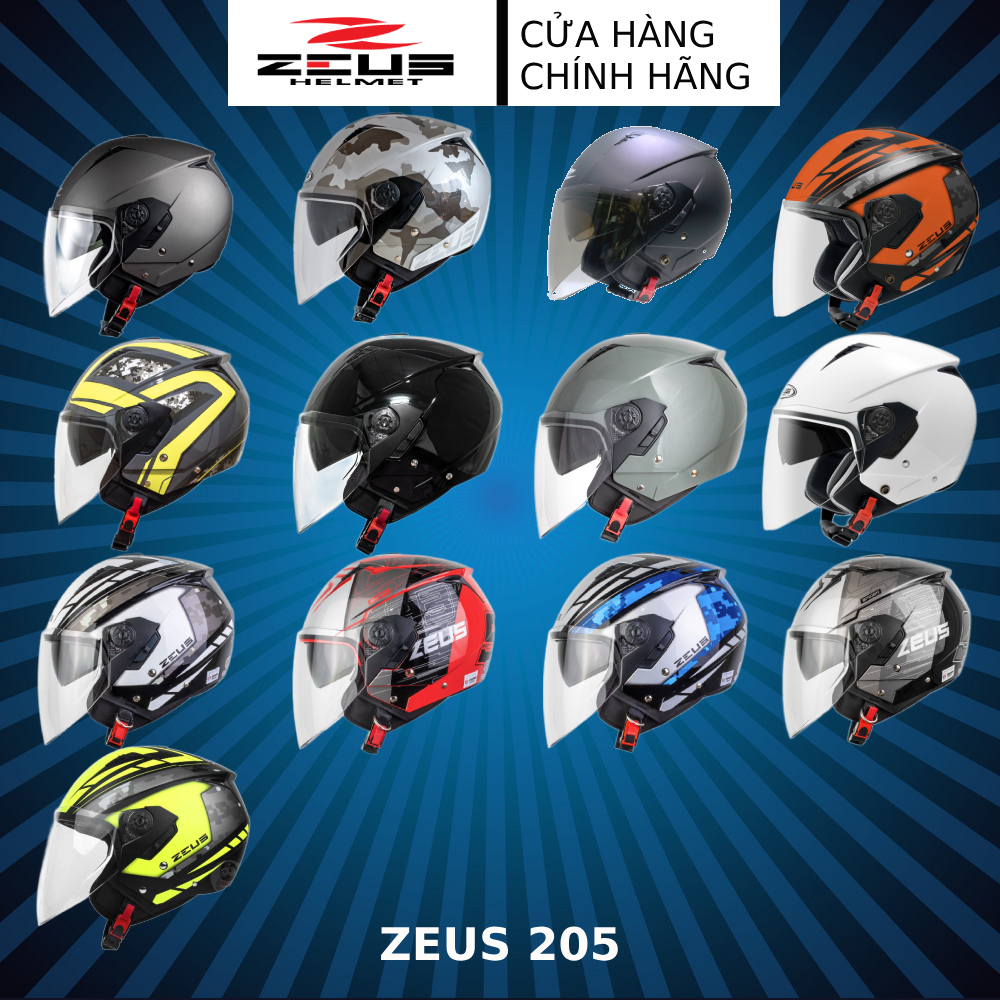 Mũ bảo hiểm ZEUS 205 - Mũ bảo hiểm chính hãng đạt chất lượng cao
