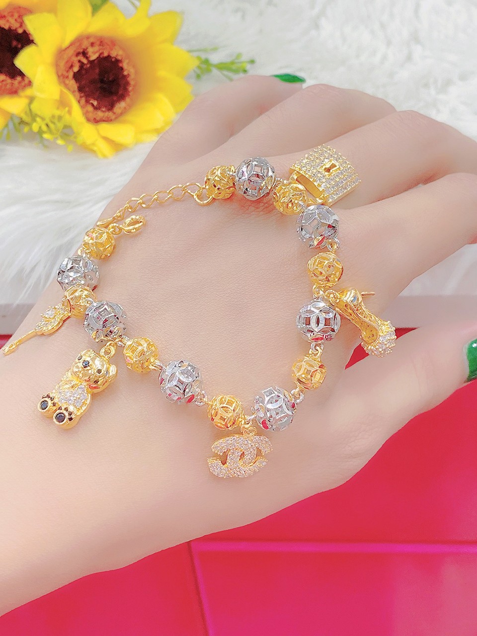 Lắc tay 5 chamr mạ 18.k cao cấp p778
