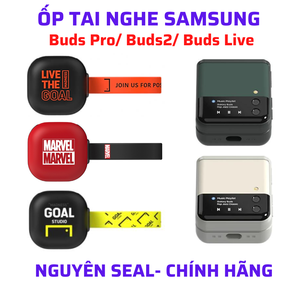 Ốp bảo vệ tai nghe samsung galaxy buds pro, buds 2, buds live- hàng nguyên seal chính hãng