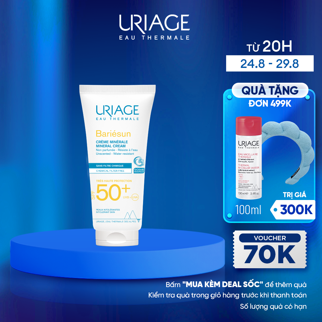 Kem chống nắng vật lý bariésun spf50+ crème minérale 100ml