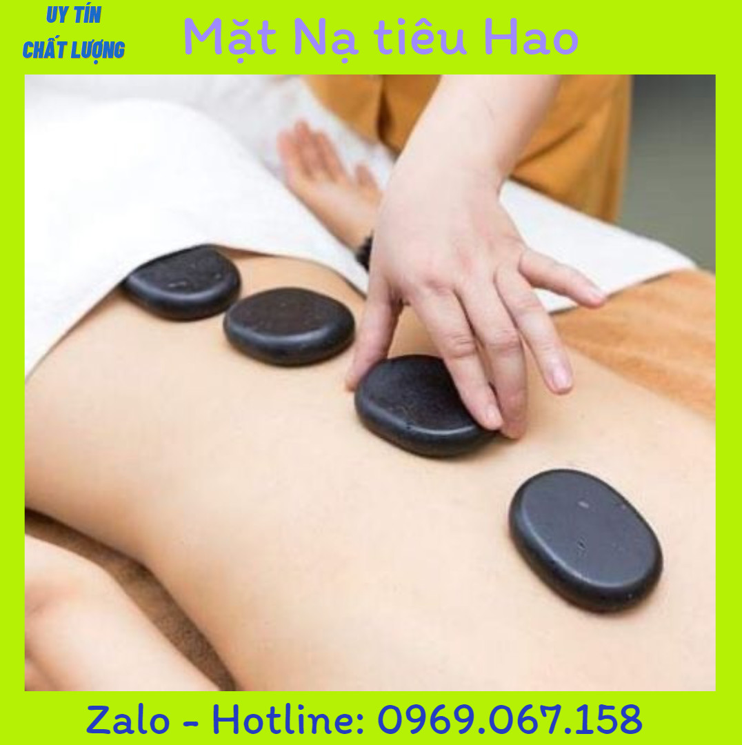 Đá nóng 6*8 masage viện Oval , đá nóng tự nhiên cao cấp chuyên dùng trong Spa - TMV
