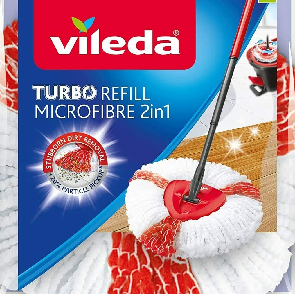 BÔNG LAU NHÀ ĐẦU TRÒN VILEDA TURBO REFILL MICROFIBRE 2IN1 - HÀNG NHẬP ĐỨC