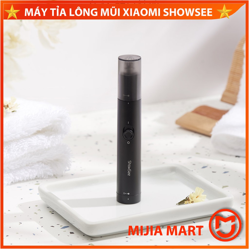 ✅ CHÍNH HÃNG  Máy cắt lông mũi Xiaomi Showsee Máy tỉa lông mũi 2 đầu lưỡi dao nổi  xoay 360 