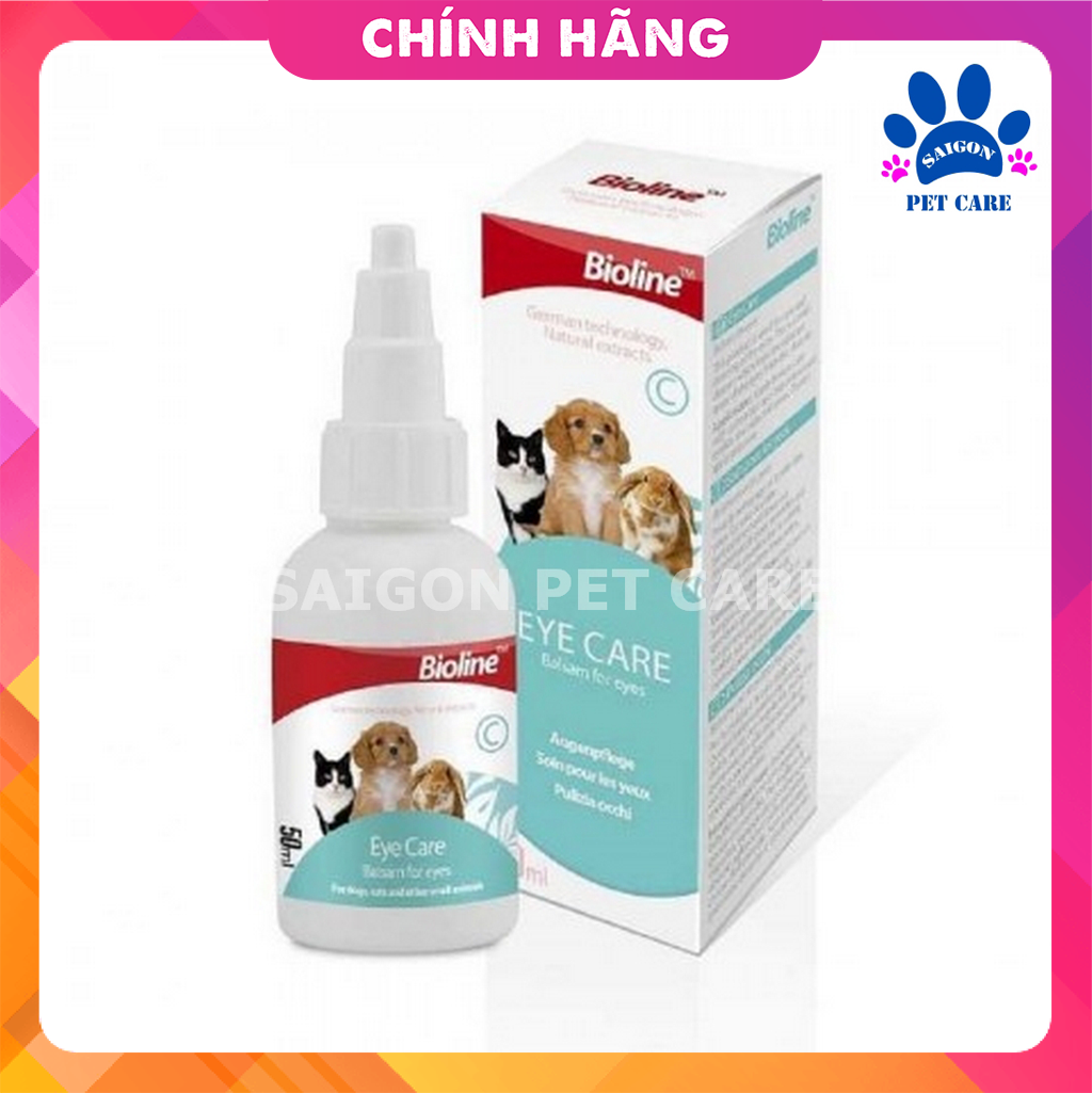 Dung dịch nhỏ mắt Bioline Eye Care cho chó mèo 50ml