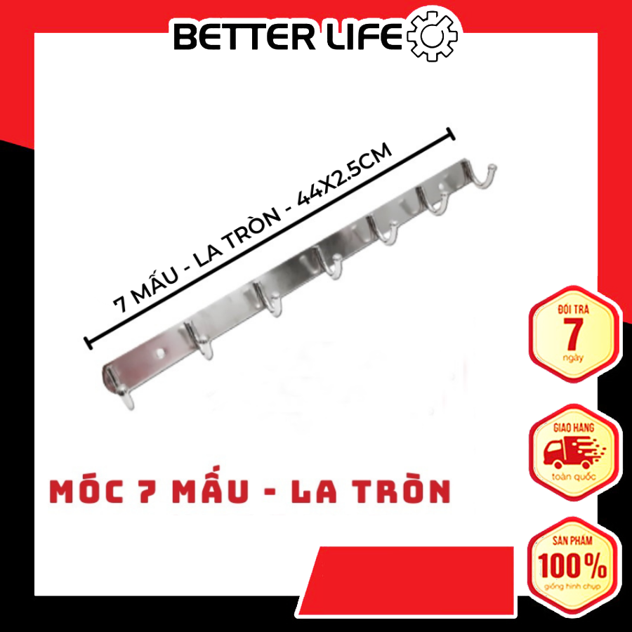 Móc treo quần áo inox 7 móc ( Không gỉ sét ) - BetterLife