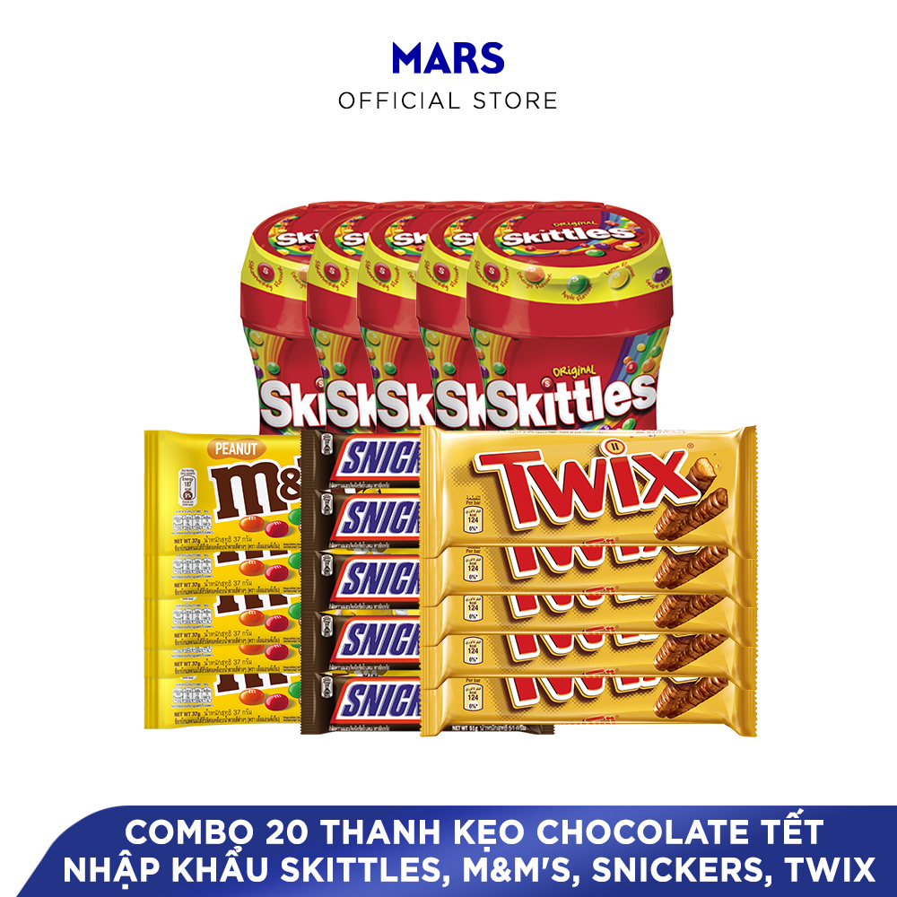 Combo 20 thanh kẹo Socola Snickers 51g