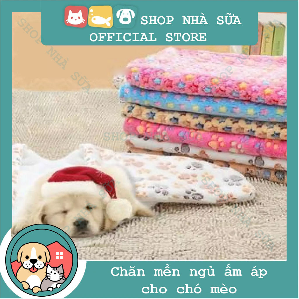 Chăn đắp vải nhung Chó mèo ngủ (Màu Ngẫu Nhiên) - Thảm kiêm Chăn mền cho chó mèo vải nhung siêu mềm mại, ấm vào mùa đông và mát vào mùa hè