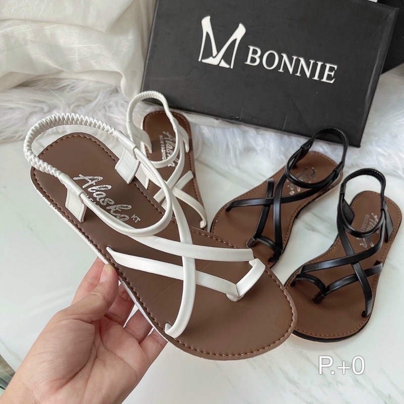 Giày sandal nữ / đế bệt / dây chéo xỏ ngón siêu xinh