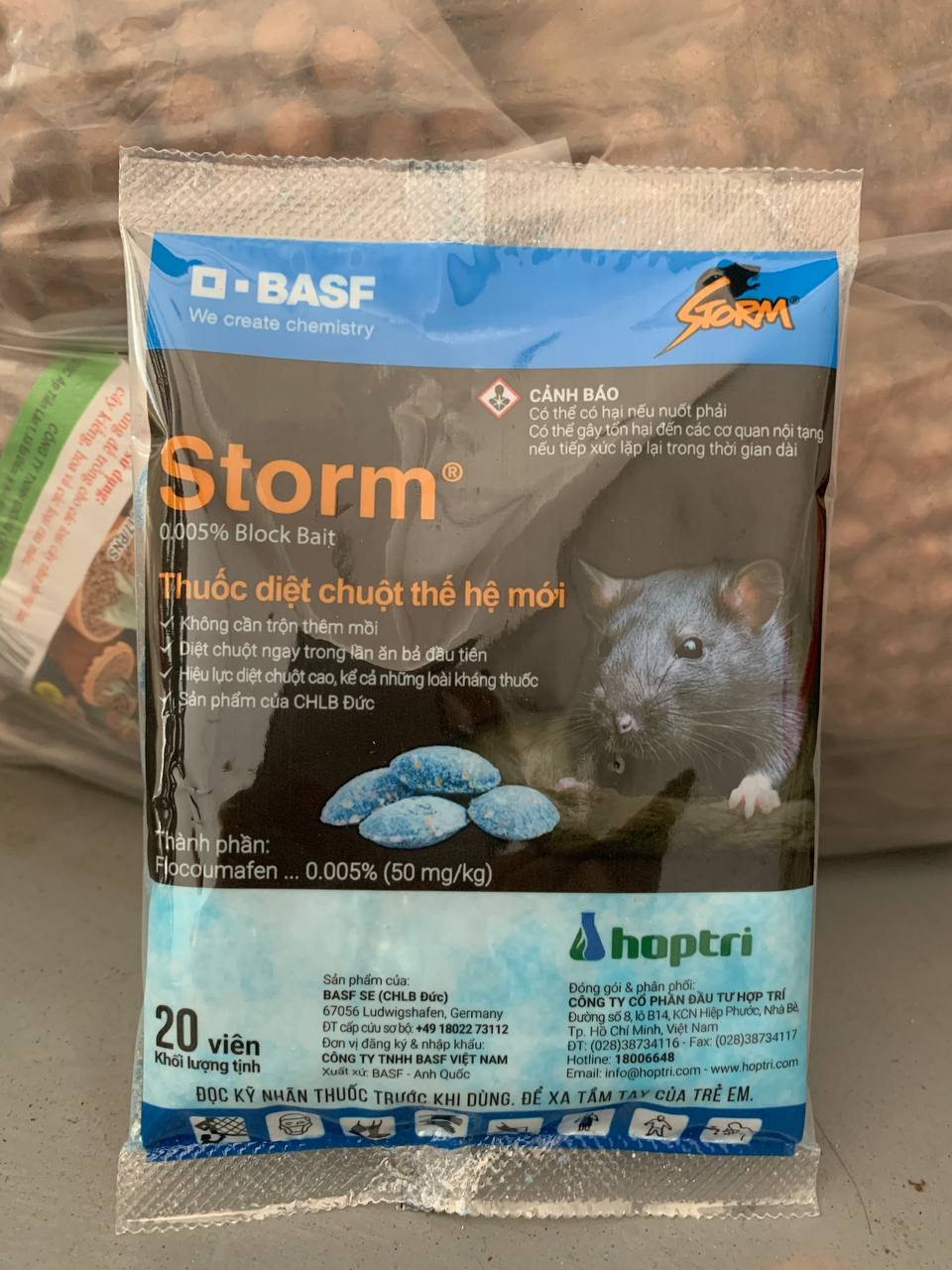 Thuốc diệt chuột Storm 0.005% - Gói 20 viên - Không cần trộn thêm mồi
