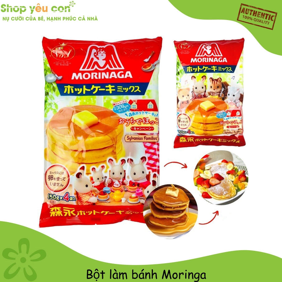 Bột làm bánh Morinaga ,bột làm bánh cho bé ăn dặm- làm bánh pancake, muffin hoặc cupcake- 150g x 4 gói