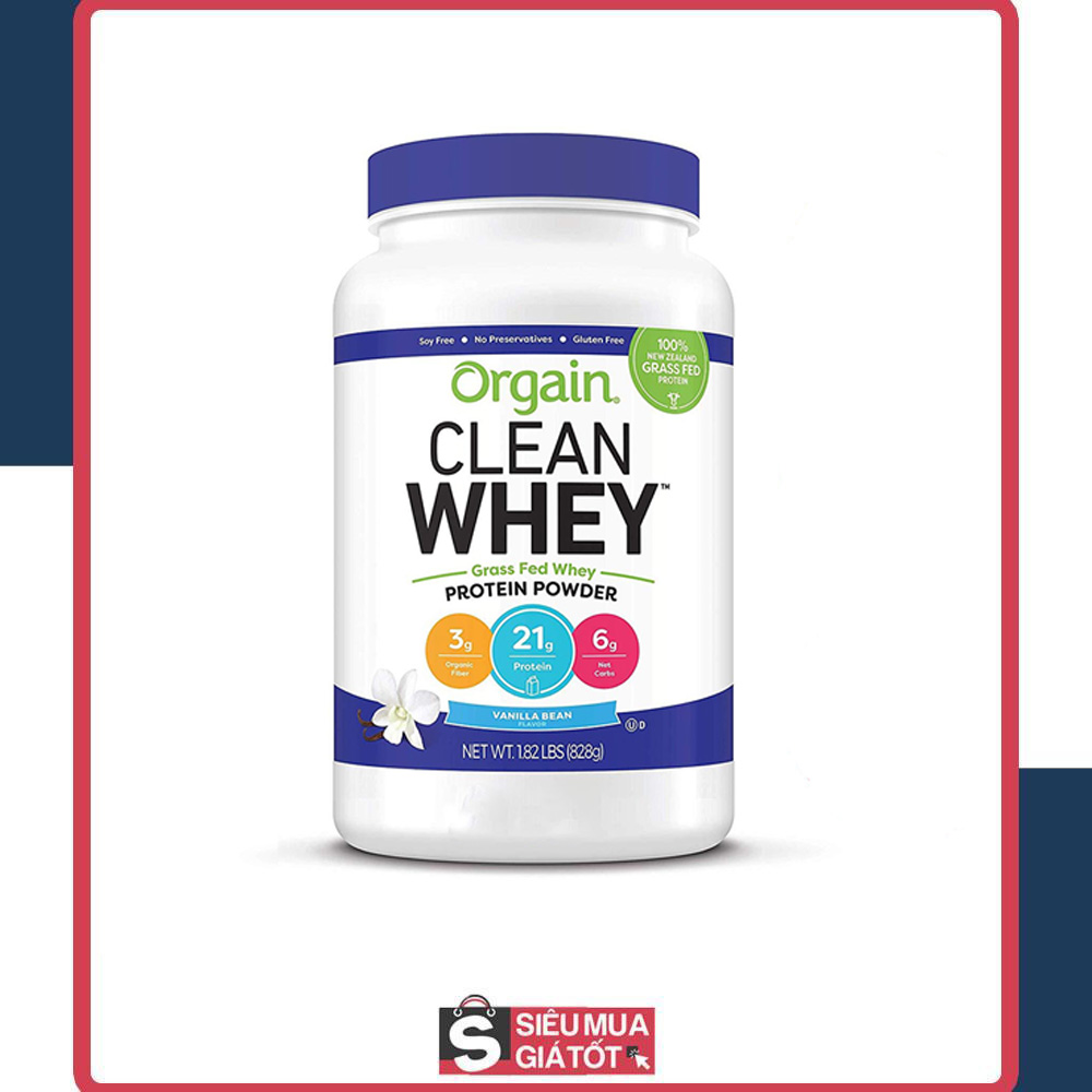 [HCM]BỘT WHEY ORGAIN GRASS FED PROTEIN HƯƠNG VANILLA 828G MỸ