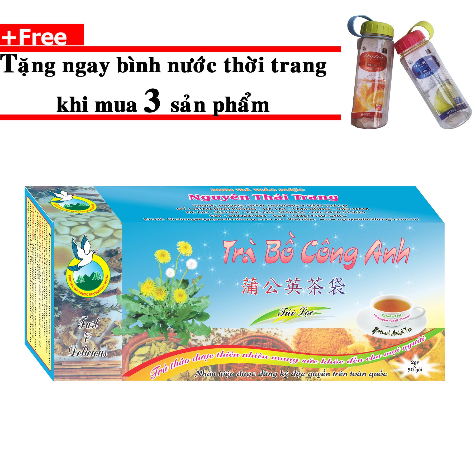 Trà bồ công anh thanh nhiệt - mua 3 tặng 1hộp trà xanh nguyên thái trang