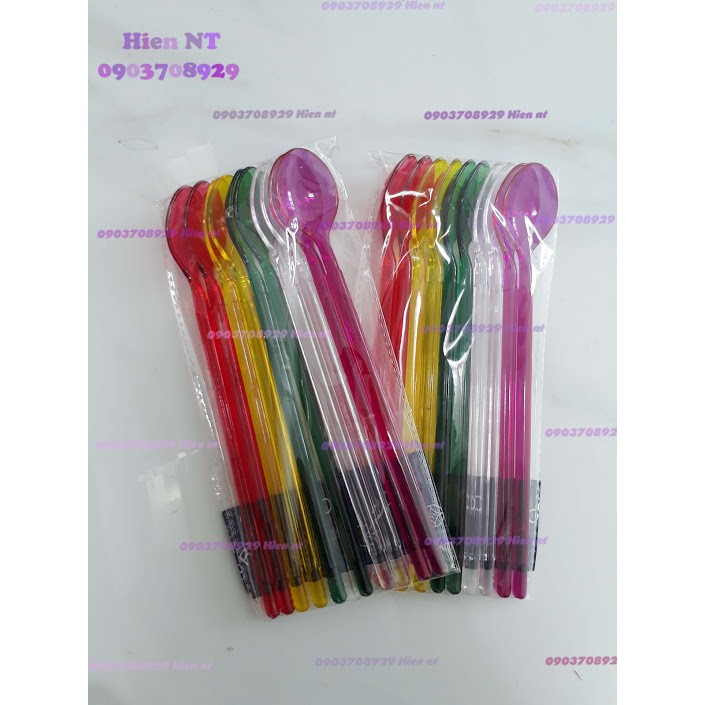 Muỗng sinh tố trà sữa dài 20.5cm nhựa trong đủ màu, chất lượng đảm bảo an toàn đến sức khỏe người sử dụng, cam kết hàng đúng mô tả