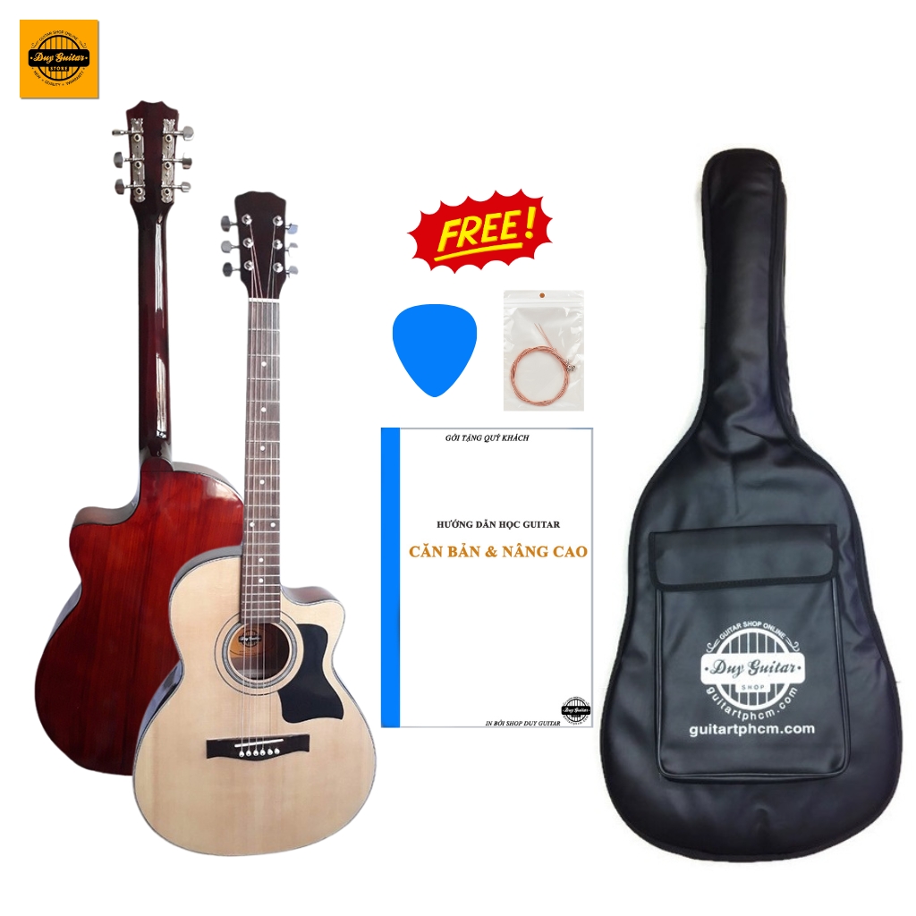 Đàn guitar acoustic giá rẻ vô đối DT70 Duy Guitar Store âm vang, action bấm nhẹ hợp với học sinh sinh viên