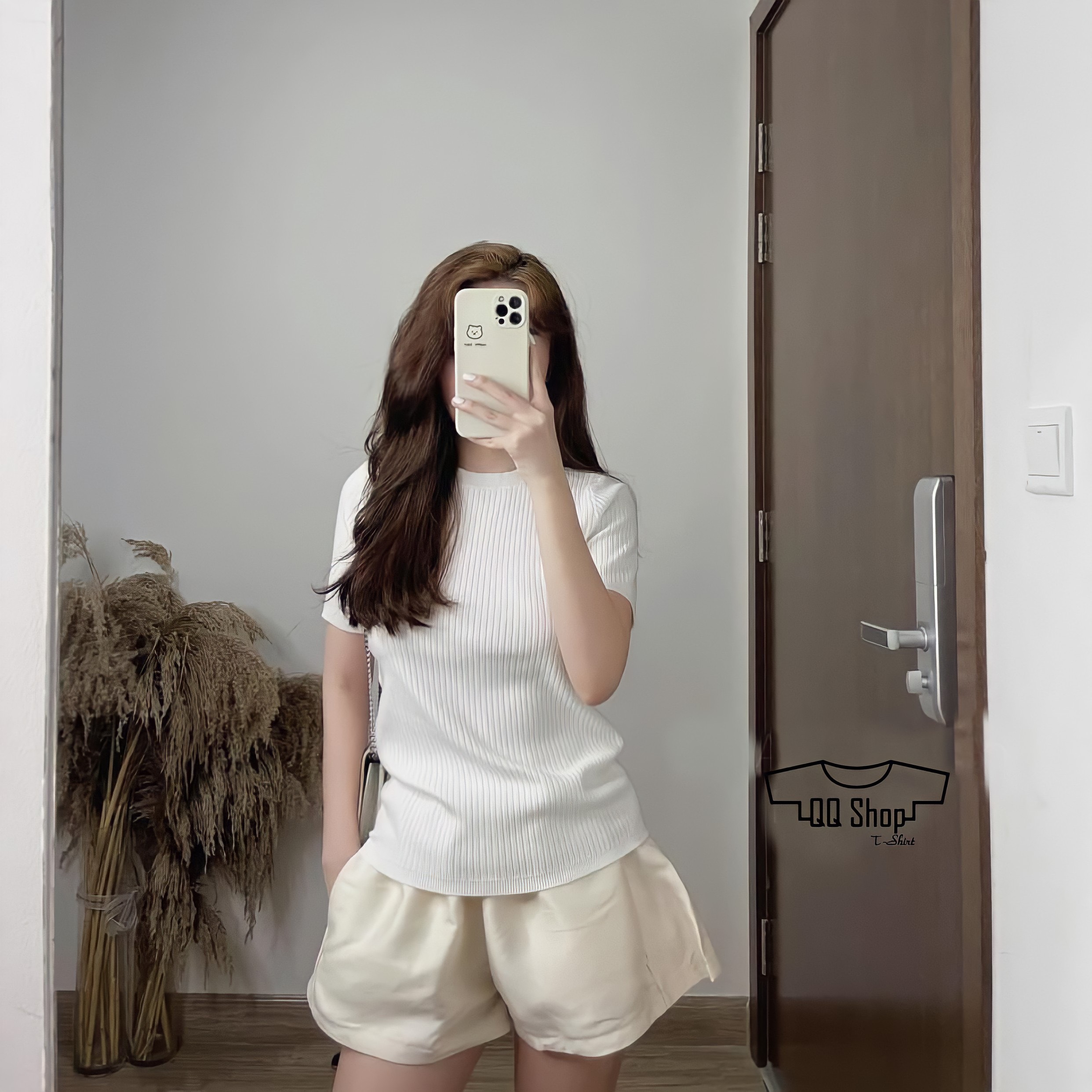Áo trơn thun Gân Cotton Freesize - Cổ tròn, Tay ngắn - Trắng, Đen, Xanh, Rêu, Xám